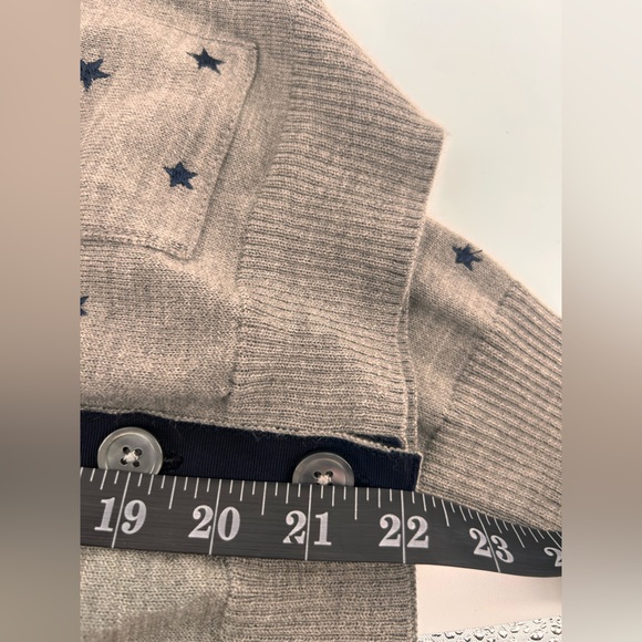 J. Crew Graphite Navy Star Harlow Cardigan Sweater Merino Wool Blend M Medium - Picture 11 of 11